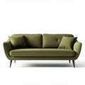 Groene bank van stof met kussens 180 x 85 x 75cm geschikt voor woonkamer